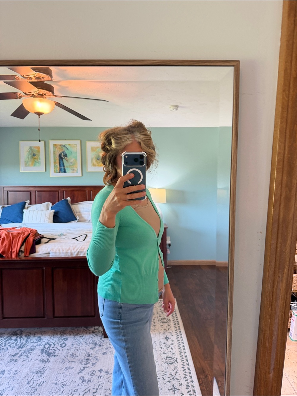 Color Story Mint Green Button-Up Cardigan